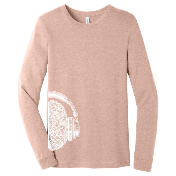 Unisex CVC Long Sleeve T Shirt Rib/ Sleeve Logos Thumbnail